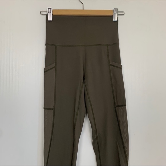 Aerie Offline Goals High Waisted Pocket Dark Green Full Length Leggings - Picture 11 of 15